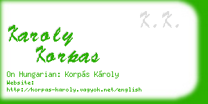 karoly korpas business card